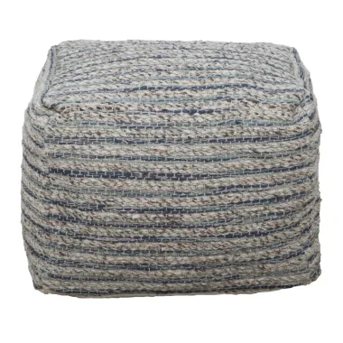 PUFF PERU' Kwadratowy 50 50 40 cm (35% Wełna / 35% Juta / 30% Bawełna)